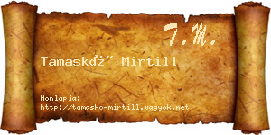 Tamaskó Mirtill névjegykártya